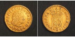 1/2 Escudo Spanien Or Philippe V d