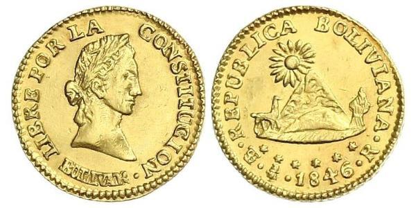 1/2 Escudo Bolivia Oro 