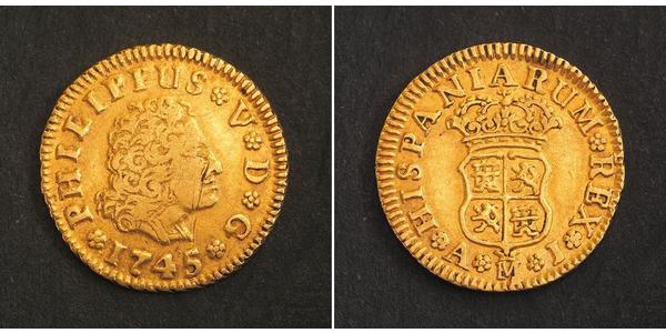 1/2 Escudo España Oro Felipe V de España (1683-1746)