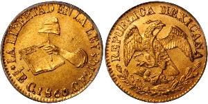 1/2 Escudo Estados Unidos Mexicanos (1846 - 1863) Oro 