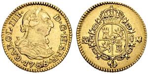 1/2 Escudo Imperio español (1700 - 1808) Oro Carlos III de España (1716 -1788)