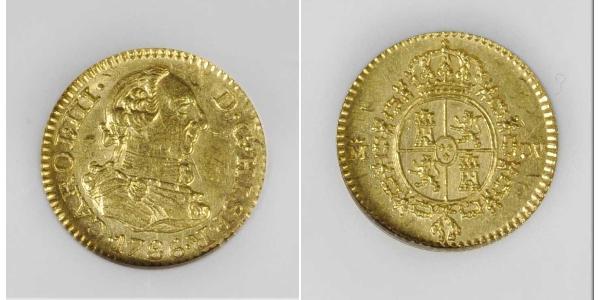 1/2 Escudo Imperio español (1700 - 1808) Oro Carlos III de España (1716 -1788)