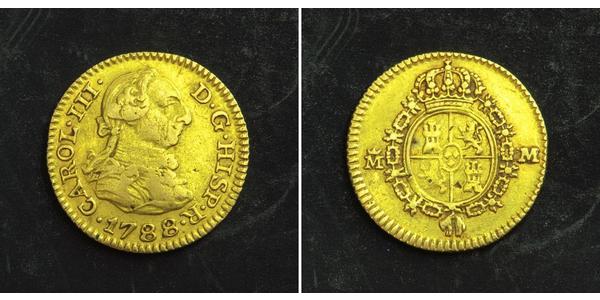 1/2 Escudo Imperio español (1700 - 1808) Oro Carlos III de España (1716 -1788)