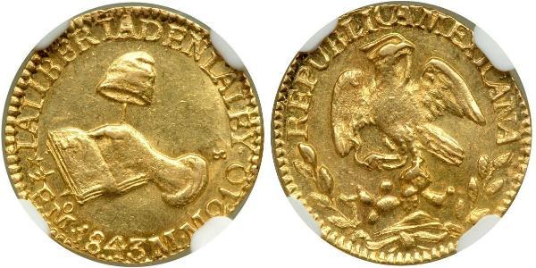 1/2 Escudo Second Federal Republic of Mexico (1846 - 1863) Oro 