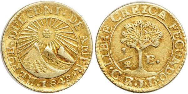 1/2 Escudo 危地马拉 / Costa Rica / 中美洲联邦共和国 (1823 - 1838) 金 