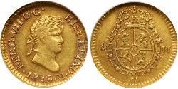 1/2 Escudo 新西班牙總督轄區 (1535 - 1821) 金 费尔南多七世 (1784 - 1833)
