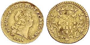1/2 Escudo 葡萄牙王國 (1139 - 1910) 金 若昂五世 (1689 - 1750)
