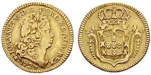1/2 Escudo 葡萄牙王國 (1139 - 1910) 金 若昂五世 (1689 - 1750)