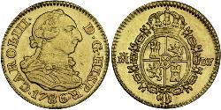 1/2 Escudo 西班牙帝國 金 卡洛斯三世 (西班牙) (1716 -1788)