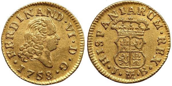1/2 Escudo 西班牙帝國 金 费尔南多七世 (1784 - 1833)
