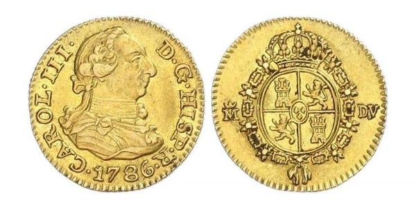 1/2 Escudo 西班牙帝國 金 卡洛斯三世 (西班牙) (1716 -1788)