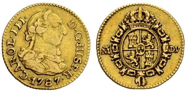1/2 Escudo 西班牙帝國 金 卡洛斯三世 (西班牙) (1716 -1788)