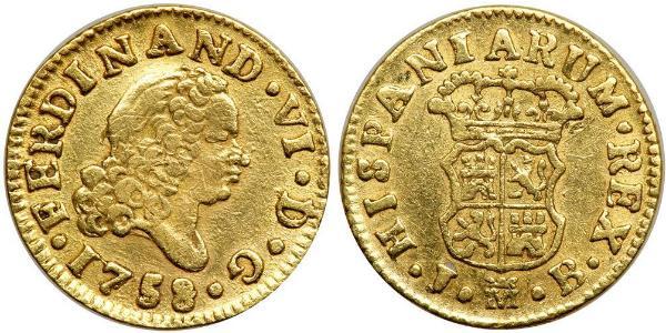 1/2 Escudo 西班牙帝國 金 费尔南多七世 (1784 - 1833)