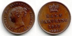 1/2 Farthing Regno Unito di Gran Bretagna e Irlanda (1801-1922) Bronzo Vittoria (1819 - 1901)