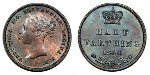 1/2 Farthing 大不列颠及爱尔兰联合王国 (1801 - 1922) 青铜 维多利亚 (英国君主)