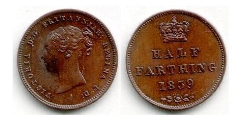 1/2 Farthing 大不列颠及爱尔兰联合王国 (1801 - 1922) 青铜 维多利亚 (英国君主)