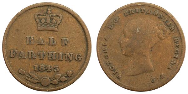 1/2 Farthing 大不列颠及爱尔兰联合王国 (1801 - 1922) 青铜 维多利亚 (英国君主)
