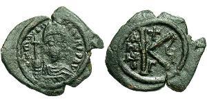 1/2 Follis Imperio bizantino (330-1453) Bronce Mauricio Tiberio (539-602)