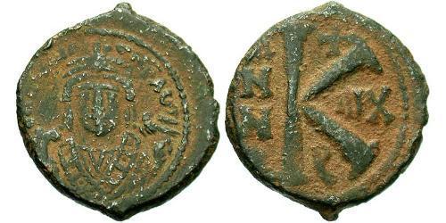 1/2 Follis Imperio bizantino (330-1453) Bronce Mauricio Tiberio (539-602)