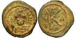 1/2 Follis Byzantine Empire (330-1453) Bronze Maurice Tiberius (539-602)