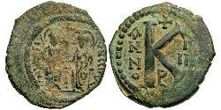 1/2 Follis Byzantine Empire (330-1453) Bronze Justin II (520-578)