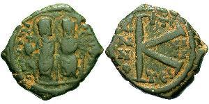 1/2 Follis Byzantine Empire (330-1453) Bronze Justin II (520-578)