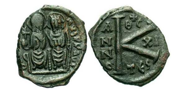 1/2 Follis Byzantine Empire (330-1453) Bronze Justin II (520-578)