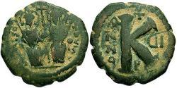 1/2 Follis Byzantinisches Reich (330-1453) Bronze Justin II (520-578)