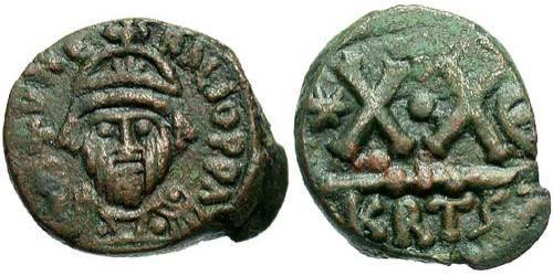 1/2 Follis Empire byzantin (330-1453) Bronze Héraclius (575-641)