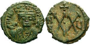 1/2 Follis Impero bizantino (330-1453) Bronzo Maurizio Tiberio (539-602)