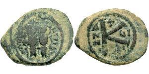 1/2 Follis Impero bizantino (330-1453) Bronzo Tiberio II (535-582)