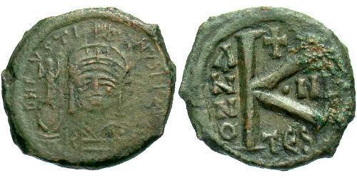 1/2 Follis Impero bizantino (330-1453) Bronzo Giustino II (520-578)