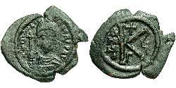 1/2 Follis 拜占庭帝国 青铜 Maurice Tiberius (539-602)