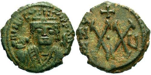 1/2 Follis 拜占庭帝国 青铜 Maurice Tiberius (539-602)