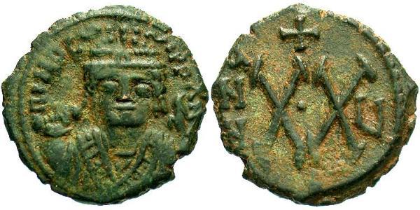 1/2 Follis 拜占庭帝国 青铜 Maurice Tiberius (539-602)