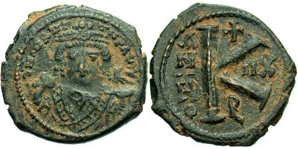 1/2 Follis 拜占庭帝国 青铜 Maurice Tiberius (539-602)