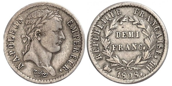 1/2 Franc Premier Empire (1804-1814) Argent Napoléon Ier(1769 - 1821)