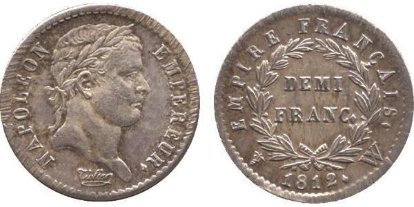 1/2 Franc Premier Empire (1804-1814) Argent Napoléon Ier(1769 - 1821)