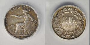 1/2 Franc Suisse Argent 