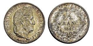 1/2 Franc Francia Argento Luigi Filippo di Francia (1773 -1850)