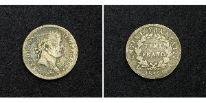 1/2 Franc Primo Impero francese (1804-1814) Argento Napoleone Bonaparte(1769 - 1821)