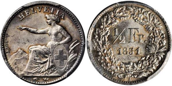 1/2 Franc Svizzera Argento 