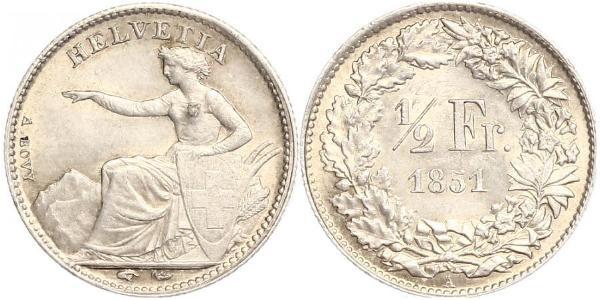 1/2 Franc Svizzera Argento 