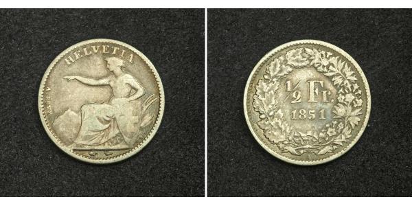 1/2 Franc Svizzera Argento 