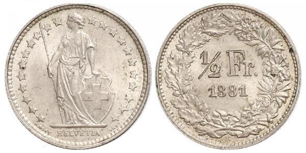 1/2 Franc Schweiz Kupfer/Nickel 