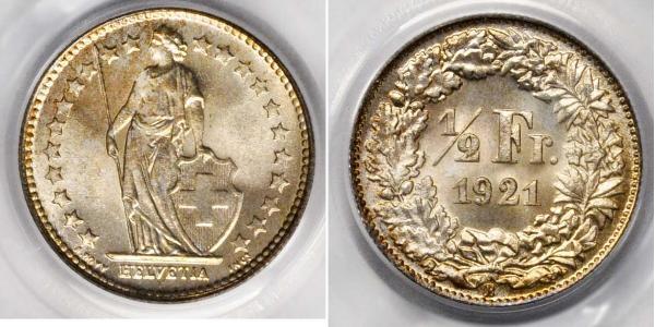 1/2 Franc Schweiz Kupfer/Nickel 