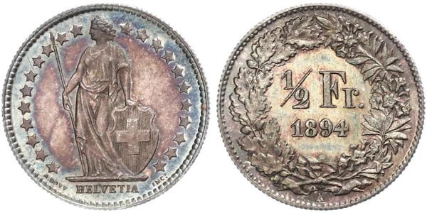 1/2 Franc Schweiz Kupfer/Nickel 