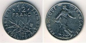 1/2 Franc Cinquième République (1958 - ) Nickel 