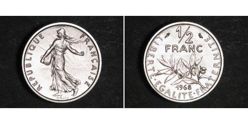 1/2 Franc Cinquième République (1958 - ) Nickel 