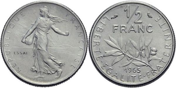 1/2 Franc French Fifth Republic (1958 - ) Nickel 